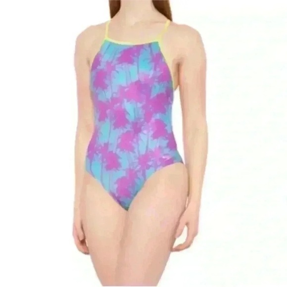 Speedo Printed The One 462 One-Piece Swimsuit in Mini Palms Size 24 NWT - Picture 1 of 7